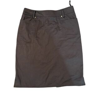 Gucci Vintage Tom Ford Brown Cotton Skirt with Back Slit - Made in Italy